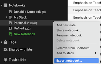 Evernote Export